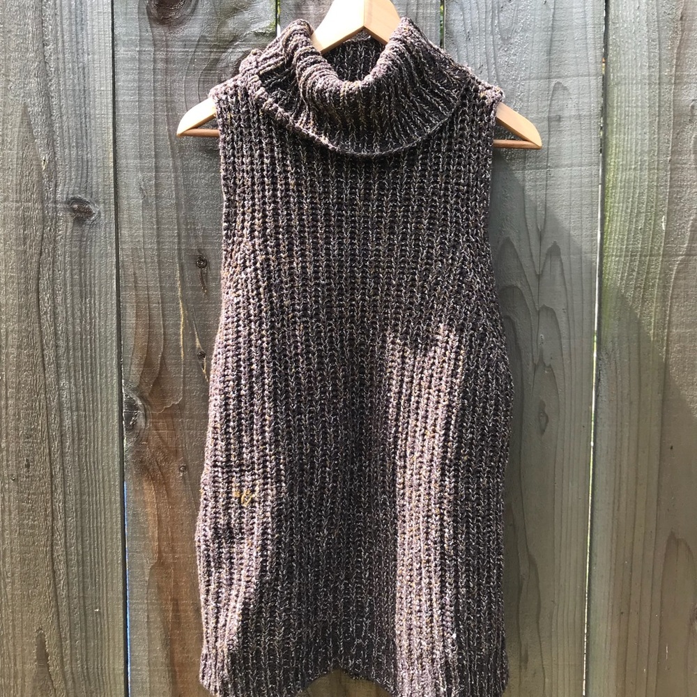 Oversized Sleeveless Turtle Neck Sweater Top/Dress